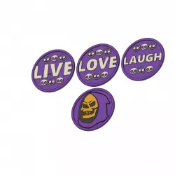 Skeletor Live Love Laugh meme coasters