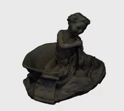 Aquarius Zodiac sign figure symbol from 3d scanned from sculpture with mesh