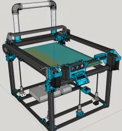D-Bot CoreXY but expanded and improved.  27.5" X 18" print bed