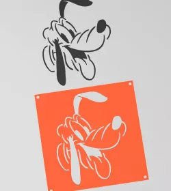 Disney characters stencil - Pluto