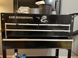 Drawer label & mount for U.S. General 4 drawer 30" cart (Harbor Freight)