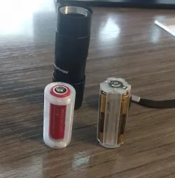 Flashlight 3xAAA to 14500 battery adapter