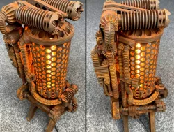 Fully functional desk lamp in Steampunk style