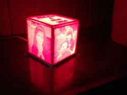 litho lamp with snap-in candelabra lamp