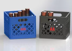 Milk Crate Battery Holders for AA & AAA Batteries w/ 2-Color Printed Labels!