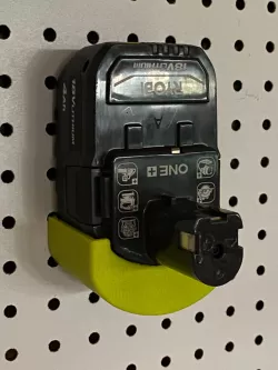 pegboard holder for Ryobi One+ 4Ah battery
