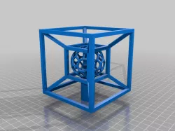 Trapping Hypercube with Hollow Sphere (Print in place, easy support included, insertable)