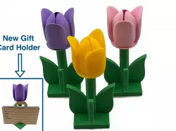 Tulip Flower on Stem with Leaves Decoration (optional gift card holder)