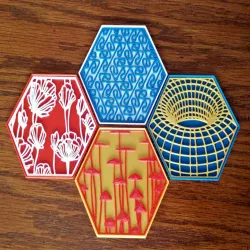 Two-Piece Stacking Hexagon Coaster