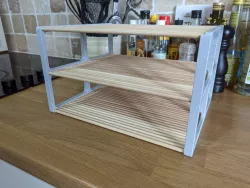 Wooden dowel shelf (Great for kitchens or offices alike)