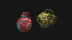 3d low poly models of sci fi grenades Low-poly  3D model