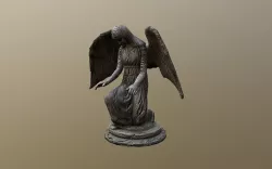 Angel Statue DAE OBJ FBX 3D Printable Low-poly  3D model