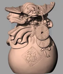Animal Sculpture Model Bat money bag A123 3D model