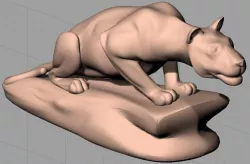 Animal Sculpture Model Leopard A155 3D model