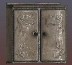 Antique furniture with patina paint Low-poly  3D model