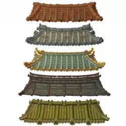 Asian Modular Roof Set Low-poly  3D model