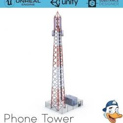 Rooftop Cell Phone Tower 5 - 3D Model by ALPHA3DST