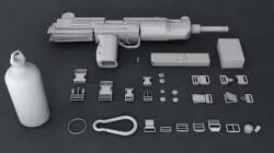 Clips-button-gun-flask Low-poly  3D model