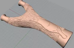 CNC Wood Carving Model Trunk Leaves Slingshot C012 3D model