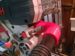 Customizable Vacuum Hose adapter, REMIX added bent pipe for miter saw