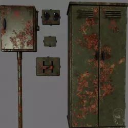 Electro Box Pack Low-poly  3D model