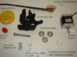 EXTRUDER WITH HOTEND REPRAPWORLD V5 IN ONE PIECE