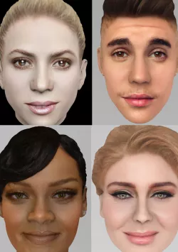 Famous singers pack - Rihanna Shakira Adele Bieber 3D model
