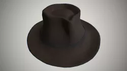 Fedora hat Low-poly  3D model
