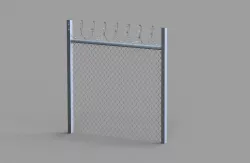 Fence with barbed wire Low-poly  3D model