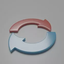 Half circle arrow Low-poly  3D model