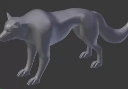 High-poly Direwolf Base mesh 3D model