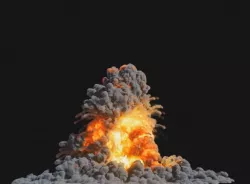 Houdini Explosion Asset Sand Advection Explosion lifetime lisc Low-poly  3D model
