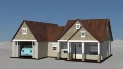 House with a car - autodesk 3Ds Max modelling 3D model