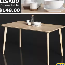 IKEA LISABO dinner table 3D model
