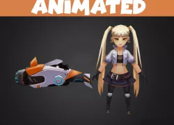 Jinx Animated Low-poly  3D model