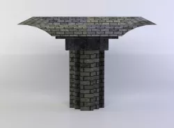 Large bricks pillar Low-poly  3D model