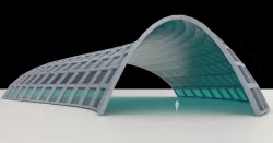 Large structure frame with windows architecture engineering 3D model