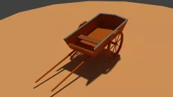 Low Poly Farm Cart Low-poly  3D model