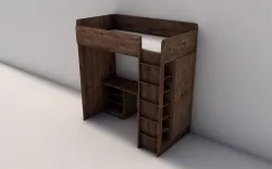 Low Poly UV Mapped Childrens Bunk-Bed Low-poly  3D model