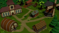 Lowpoly buildings Low-poly  3D model