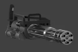 Minigun Low-poly  3D model
