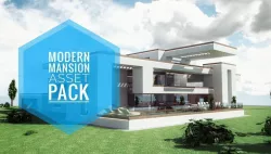 Modern Mansion Complete Modular Asset Kit Low-poly  3D model