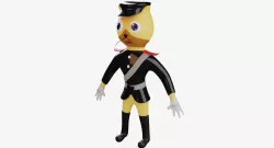 Mr Cat the cop Low-poly  3D model