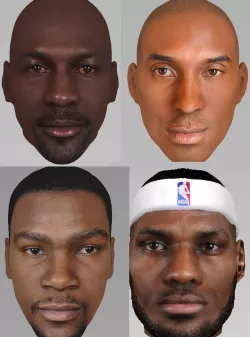 NBA players pack - Jordan Lebron Kobe Durant 3D model