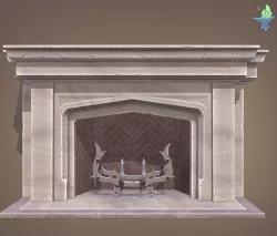 Neo Gothic Fireplace Low-poly  3D model