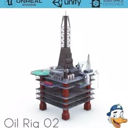 Oil Rig 02 Low-poly  3D model