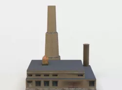 Power plant building Low-poly  3D model