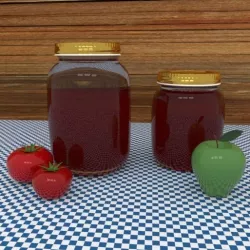 Preserve Kitchen Jar with Fruit 3D model