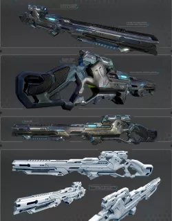 Scifi Rifle Low-poly  3D model
