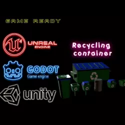 Simple Recycling Container Pack Low-poly  3D model